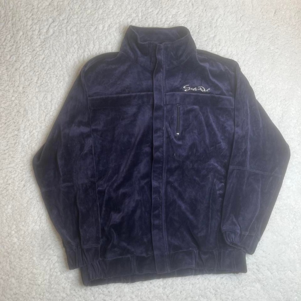 Y2K South Pole full zip mens navy‎ velour sweatshirt skater grunge xl
